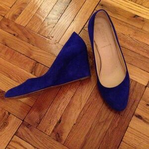 Jcrew Martina blue suede wedges
